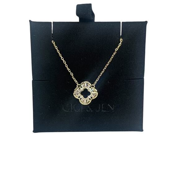 Gold Open Clover Necklace - Picture 1 of 7